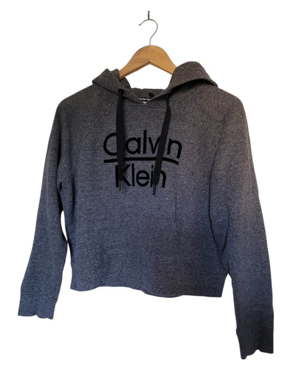 Calvin Klein Performance Cropped Hoodie Sweatshirt Gray Size Small - Picture 3 of 6